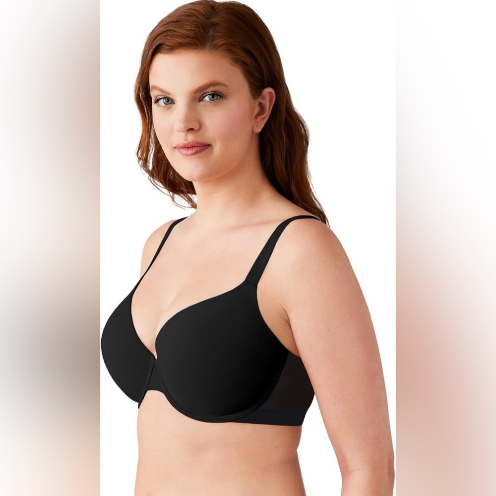 Wacoal Shape Revelation® Shallow Top Underwire T-Shirt Black Bra - Picture 2 of 8